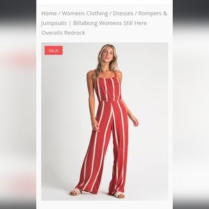 Billabong Still Here Overalls Red Rock